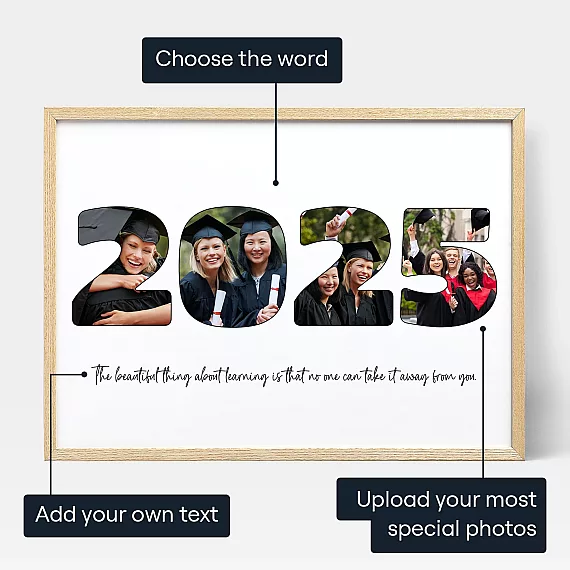 Graduation Year Photo Collage — personalised photo wall art print