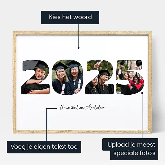 Afstudeerjaar Foto Collage — gepersonaliseerde fotomuurkunst