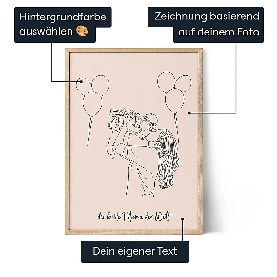 Mutter-Strichzeichnung 3