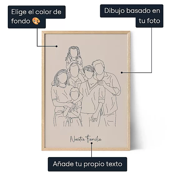Familia Linea Arte — impresión artística personalizada