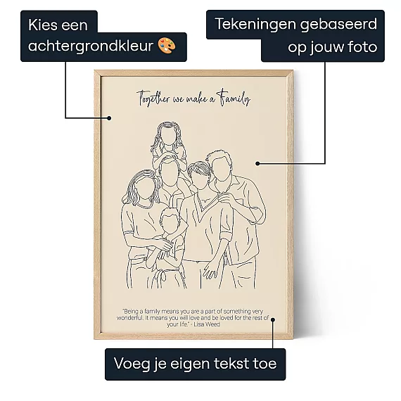 Familielijn Kunst — gepersonaliseerde kunstprint
