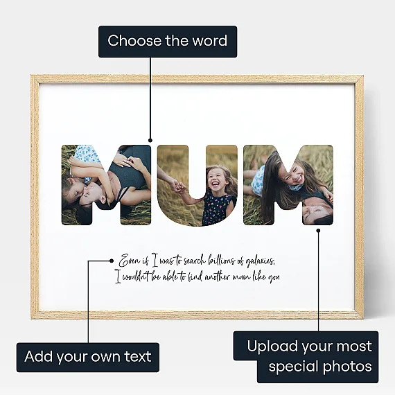 Mum Letter Photo Collage — personalised photo wall art print