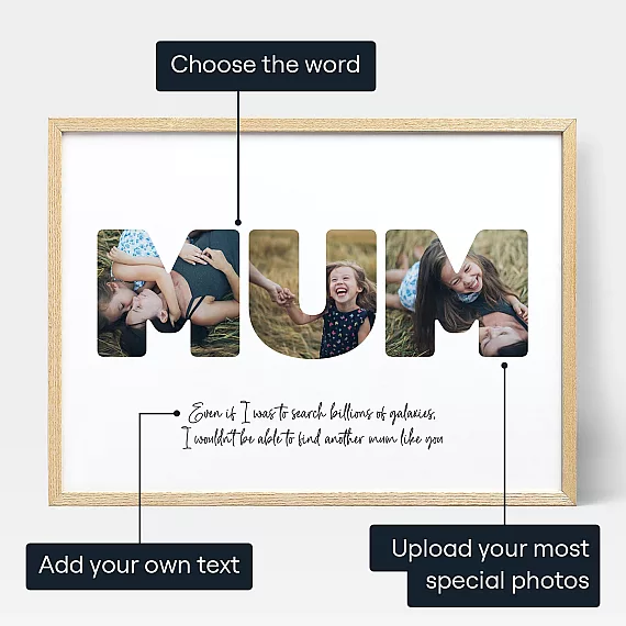 Mum Letter Photo Collage — personalised photo wall art print
