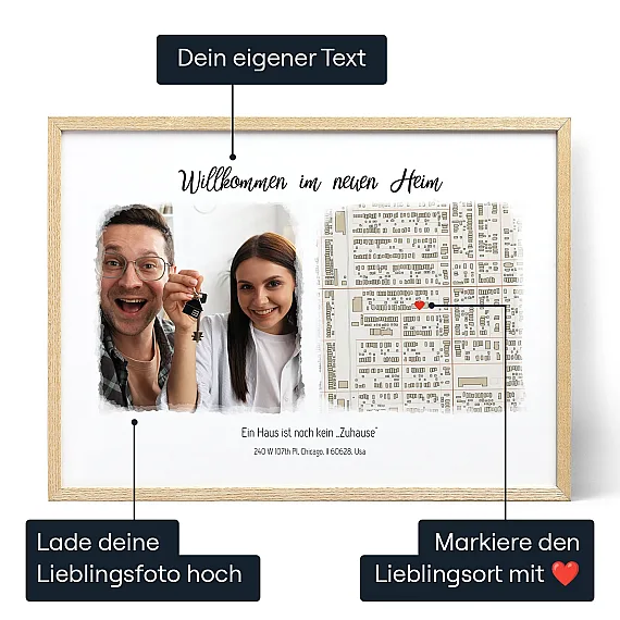 Willkommen Im Neuen Heim — personalisierter Karten-Druck - Schweiz