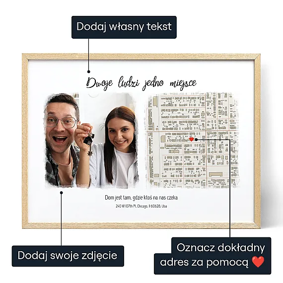 Dwoje Ludzi Jedno Miejsce Plakat Z Mapa