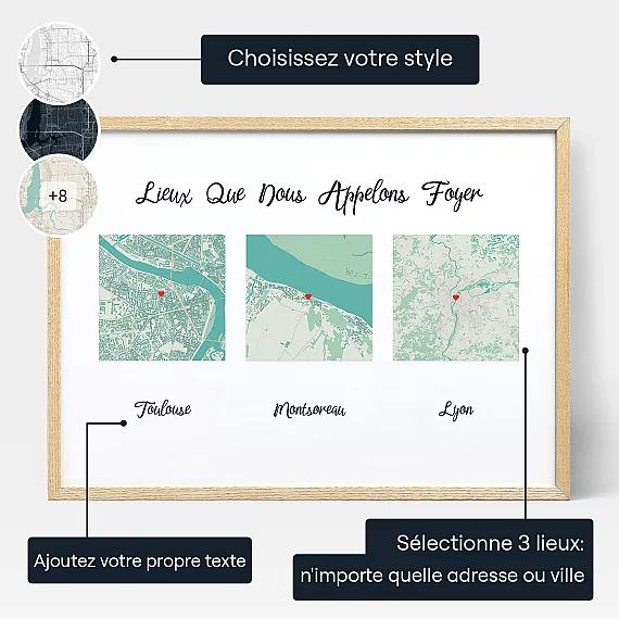 Lieux Que Nous Appelons Foyer — affiche carte personnalisée
