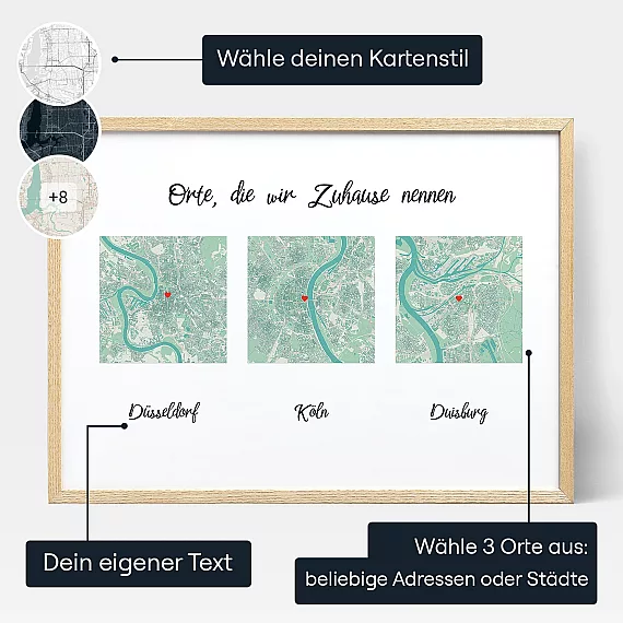 Orte Die Wir Zuhause Nennen — personalisierter Karten-Druck - Schweiz