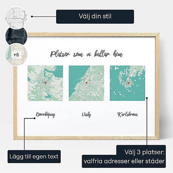 Platser Som Vi Kallar Hem — personlig konstprint