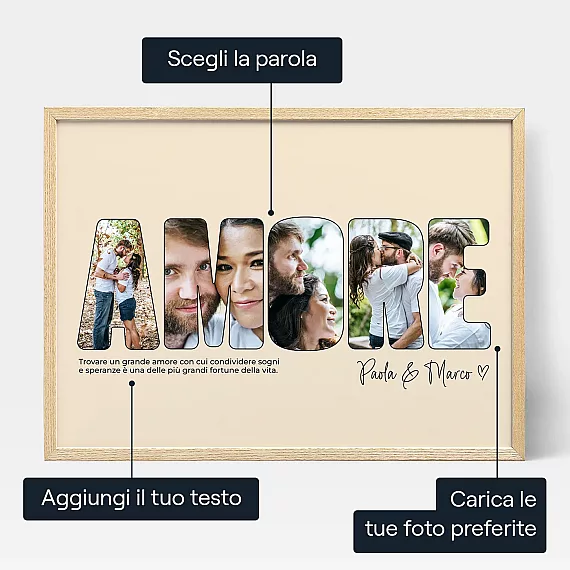 Collage Di Foto A Forma Di Lettere Damore