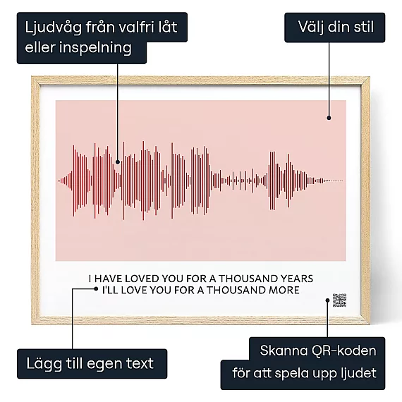Var Karlekssang Ljudvagskonst — personlig ljudvåg poster