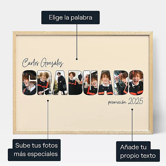 Collage Fotografico De Graduacion — impresión artística personalizada