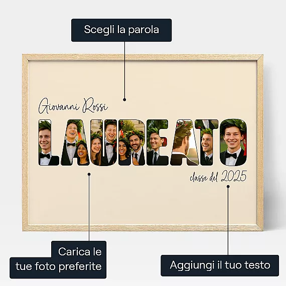 Collage Fotografico Di Laurea — stampa artistica personalizzata