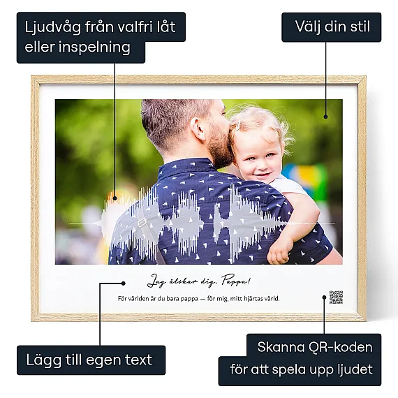 Jag älskar dig pappa-ljudvågskonst 3