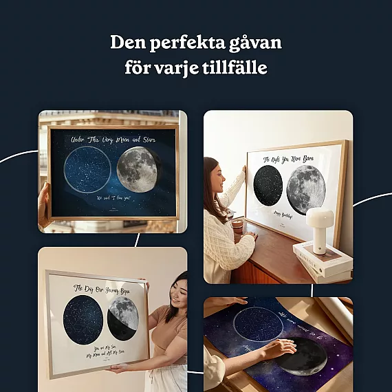 Personlig stjärnkarta ram med personlig månfas kreativ present till din kärlek 7