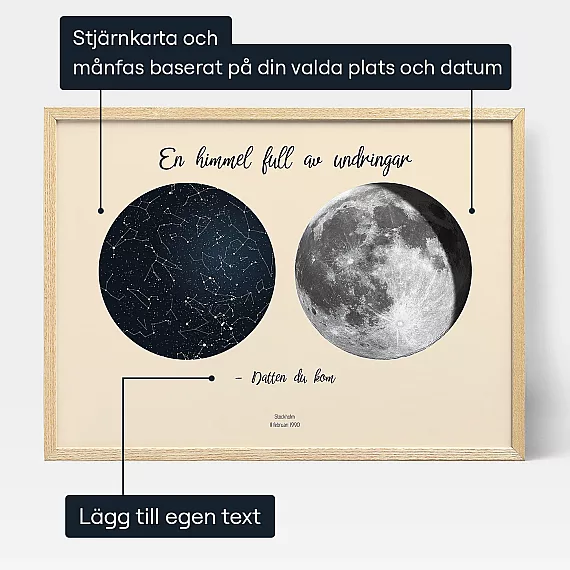 Stjärnhimmel och Måne – Din Födelsedag 3