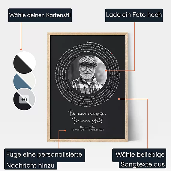 In Liebevoller Erinnerung Poster Mit Liedtexten — personalisiertes Schallwellen-Poster - Schweiz