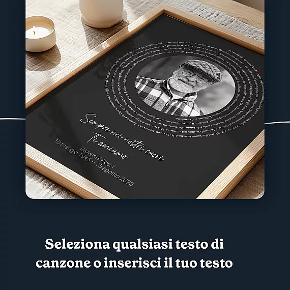 Poster commemorativo con testo canzone 5