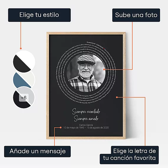 Poster Conmemorativo Con Letra De Cancion — impresión artística personalizada
