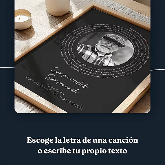 Póster conmemorativo con letra de canción 5