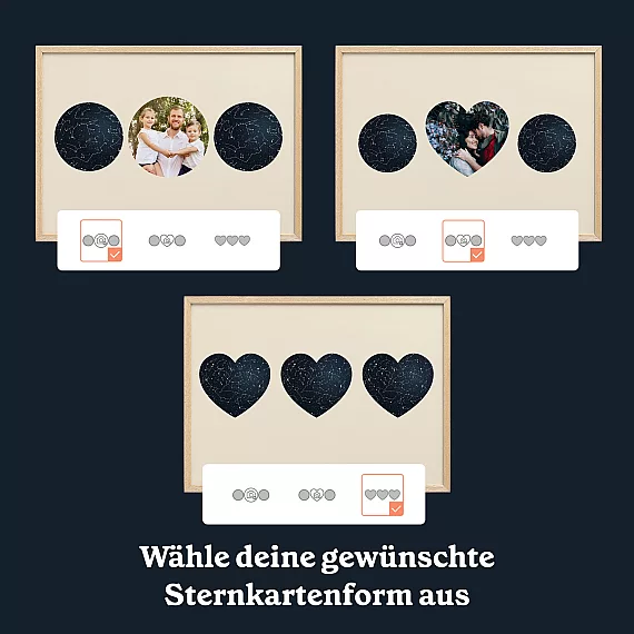 DE 6 Dreifache-Sternenkarte mit Foto Form