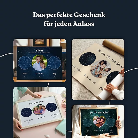 DE 7 Dreifache-Sternenkarte mit Foto Geschenk