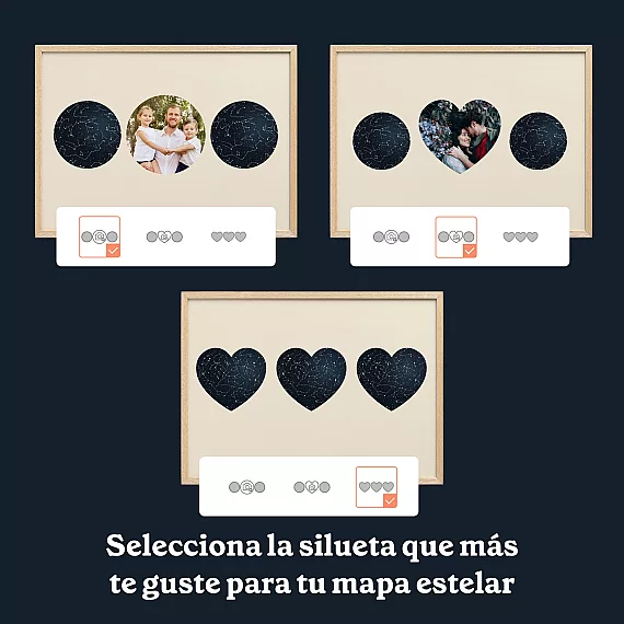 ES 6 Mapa estelar triple con foto forma