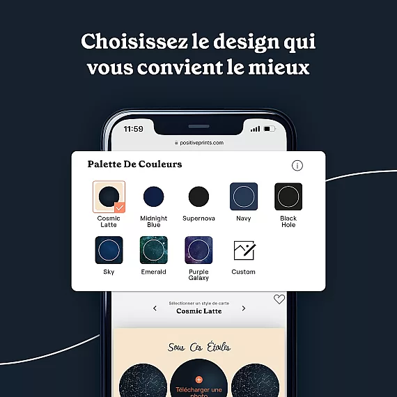 FR 4 Carte des Étoiles Triple avec photo design