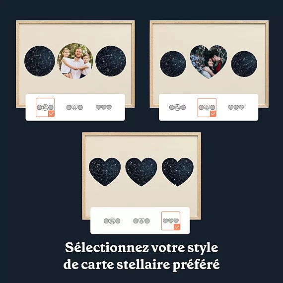 FR 6 Carte des Étoiles Triple avec photo forme