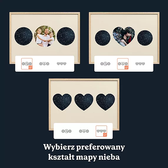 PL 6 Potrójna Mapa gwiazd ze zdjęciem kształt