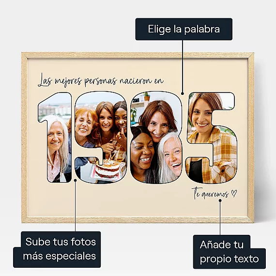 Collage De Fotos Para Cumpleanos Con Forma De Ano