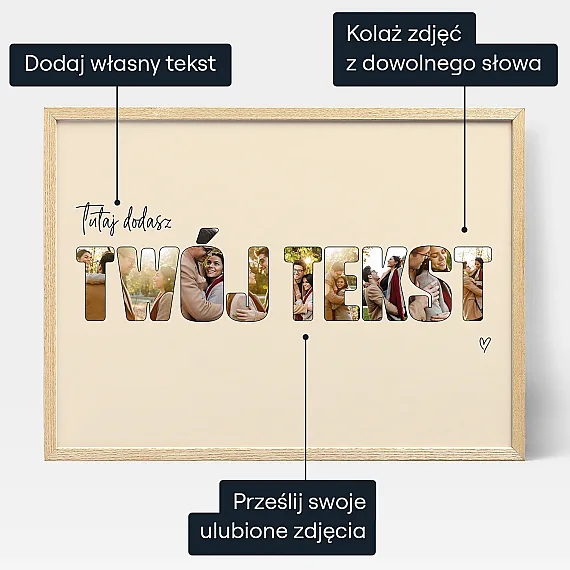 Napis Kolaz Zdjec — personalizowany plakat artystyczny