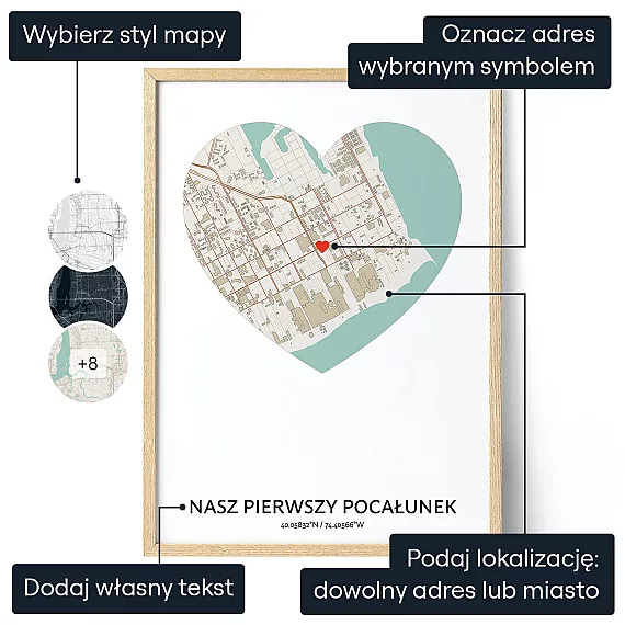 Nasz Pierwszy Pocalunek — personalizowany plakat artystyczny