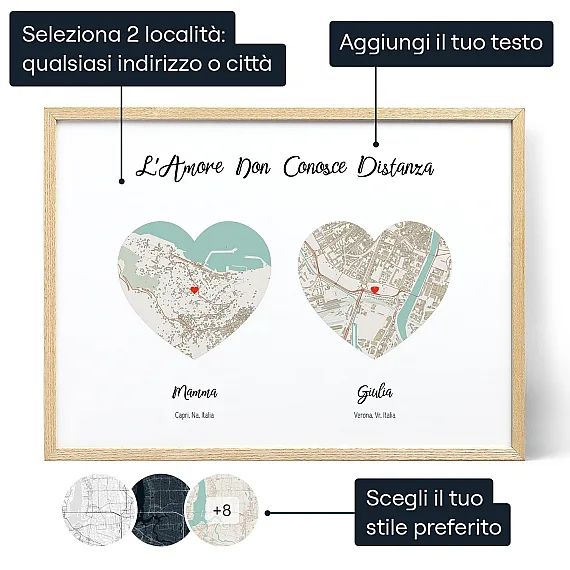 Lamore Non Conosce Distanza Mappa Per La Mamma