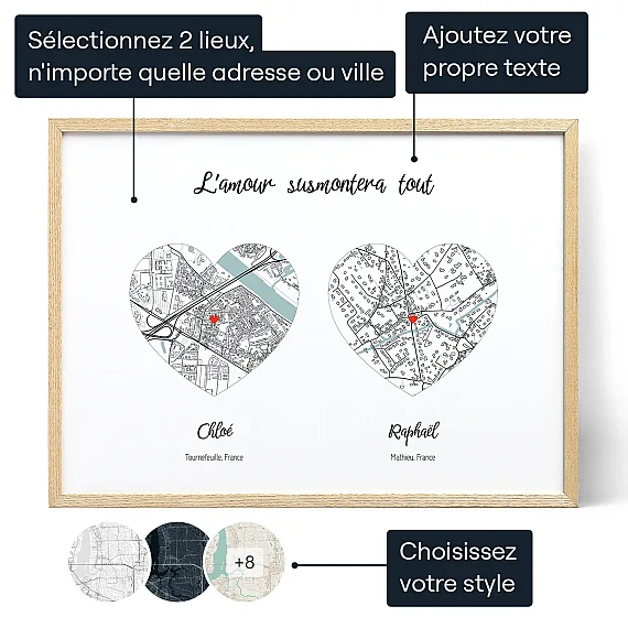 Lamour Ne Connait Pas La Distance — affiche carte personnalisée