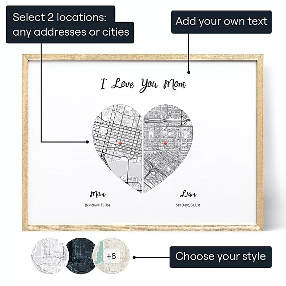 Moeder En Kind Kaart — gepersonaliseerd cadeau voor haar