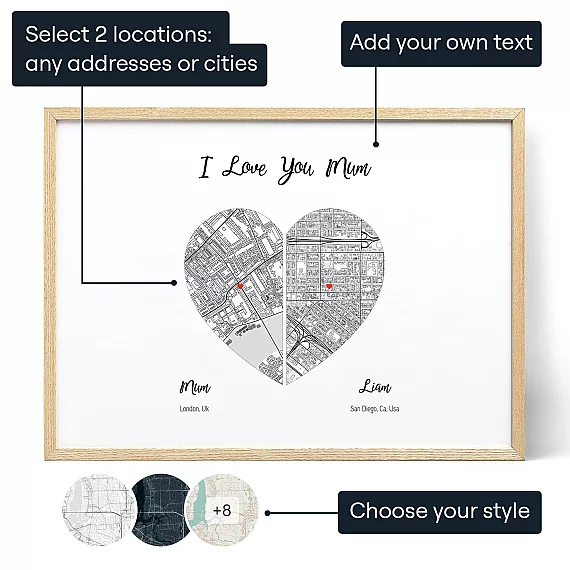Mother And Child Map — personalised gift for her