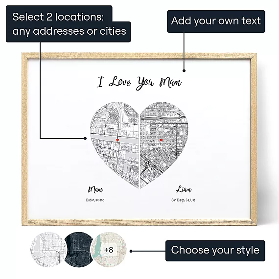 Mother And Child Map — personalised gift for her