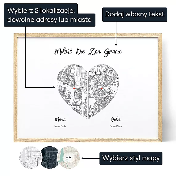 Mapa Matki I Dziecka — personalizowany plakat artystyczny