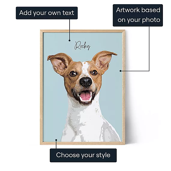 Custom Pet Portrait — personalised pet portrait gift