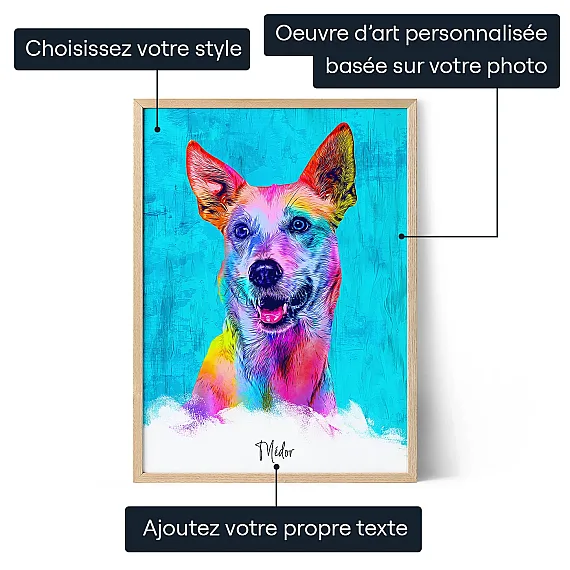 Portrait Pop Art pour Chien