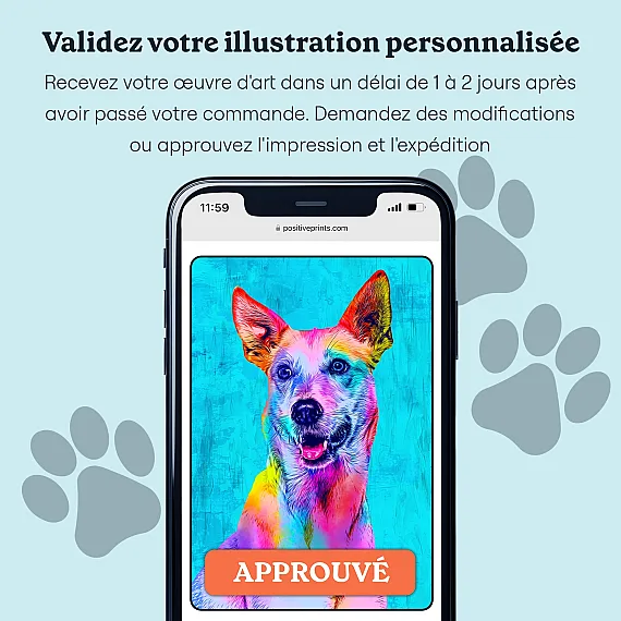 Portrait Pop Art pour Chien