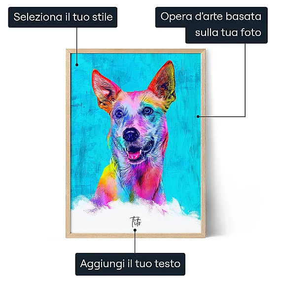 Ritratto pop art con cane