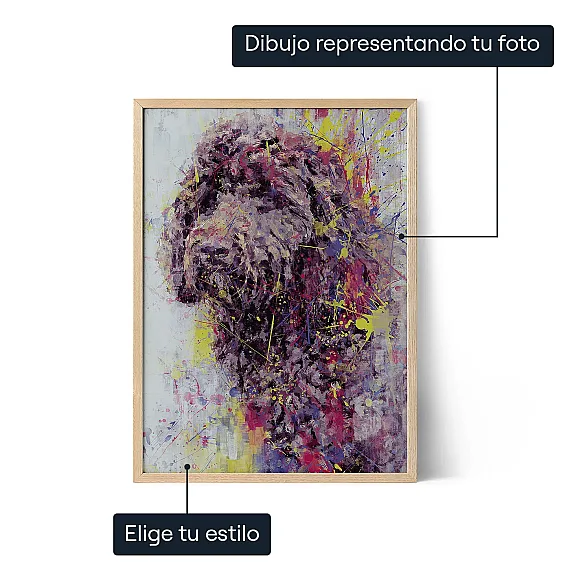 Retrato abstracto personalizado de perro