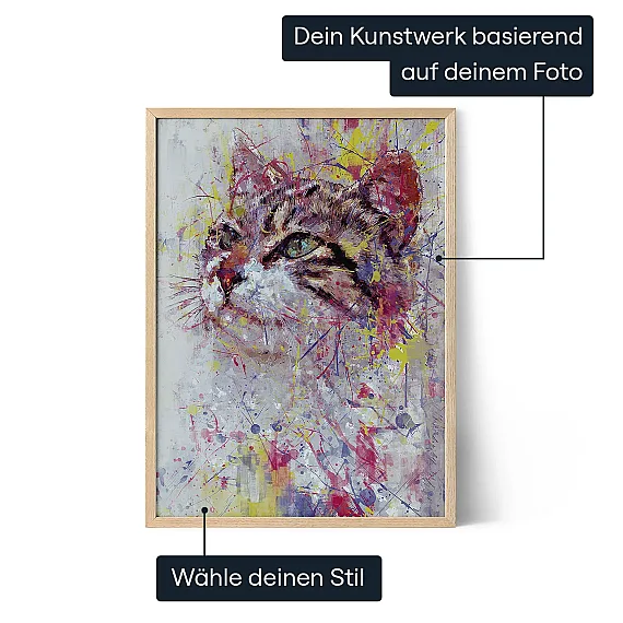 Abstraktes individualisiertes Katzen-Porträt