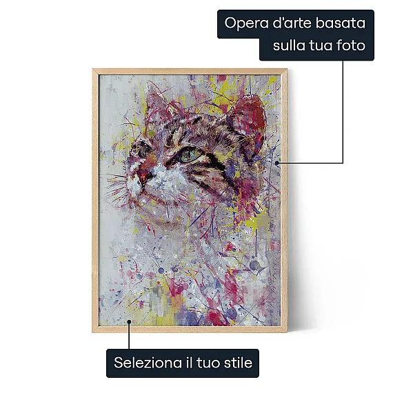 Ritratto personalizzato astratto del gatto