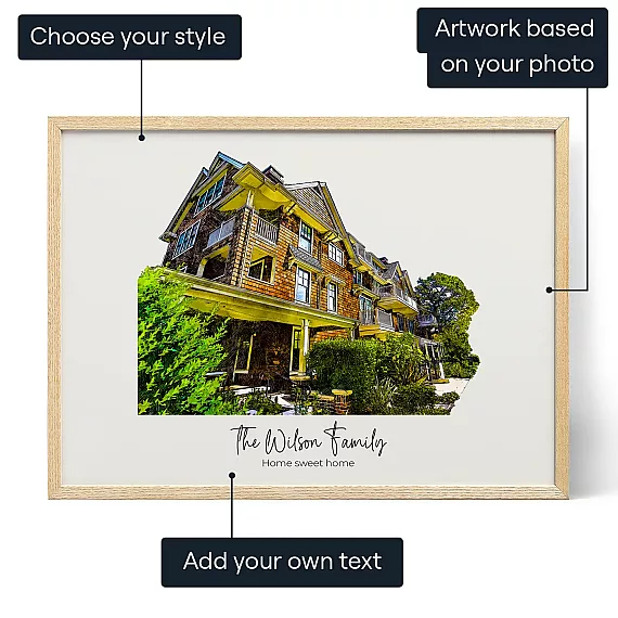 Custom House Illustration — personalized art print