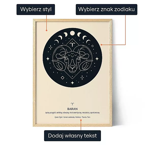 Znak Zodiaku Plakat — personalizowany plakat znaku zodiaku