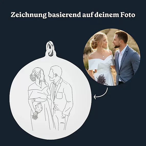 DE_03_Kette mit One Line Art Gravur zum Jubiläum