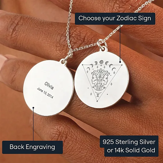 Gemini Zodiac Necklace en