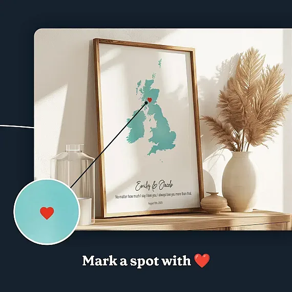 Custom Watercolor Map UK (2)